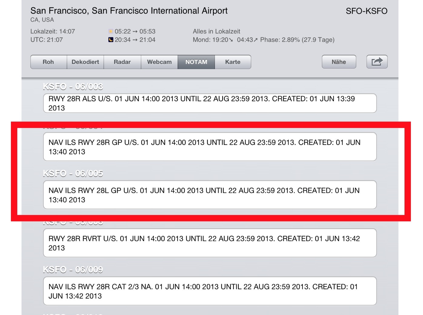 SFO NOTAM