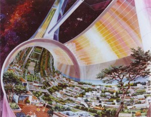 Stanford Torus Cutaway view, exposing the interior. (c) NASA ID NUMBER AC75-1086-1.