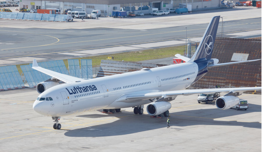 LH-Airbus auf doppelter Mission