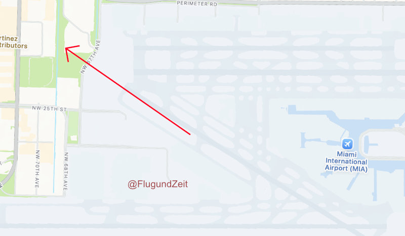 Boeing 767 Frachter in Miami rast auf Straße